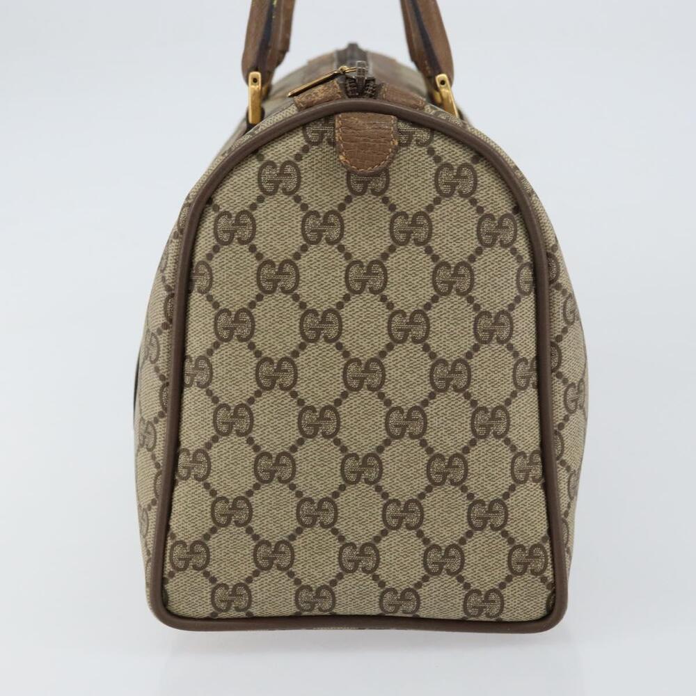 GUCCI GG Supreme Web Sherry Line Bag PVC Beige Gold 116 02 007 Auth 156427 - Picture 4 of 16